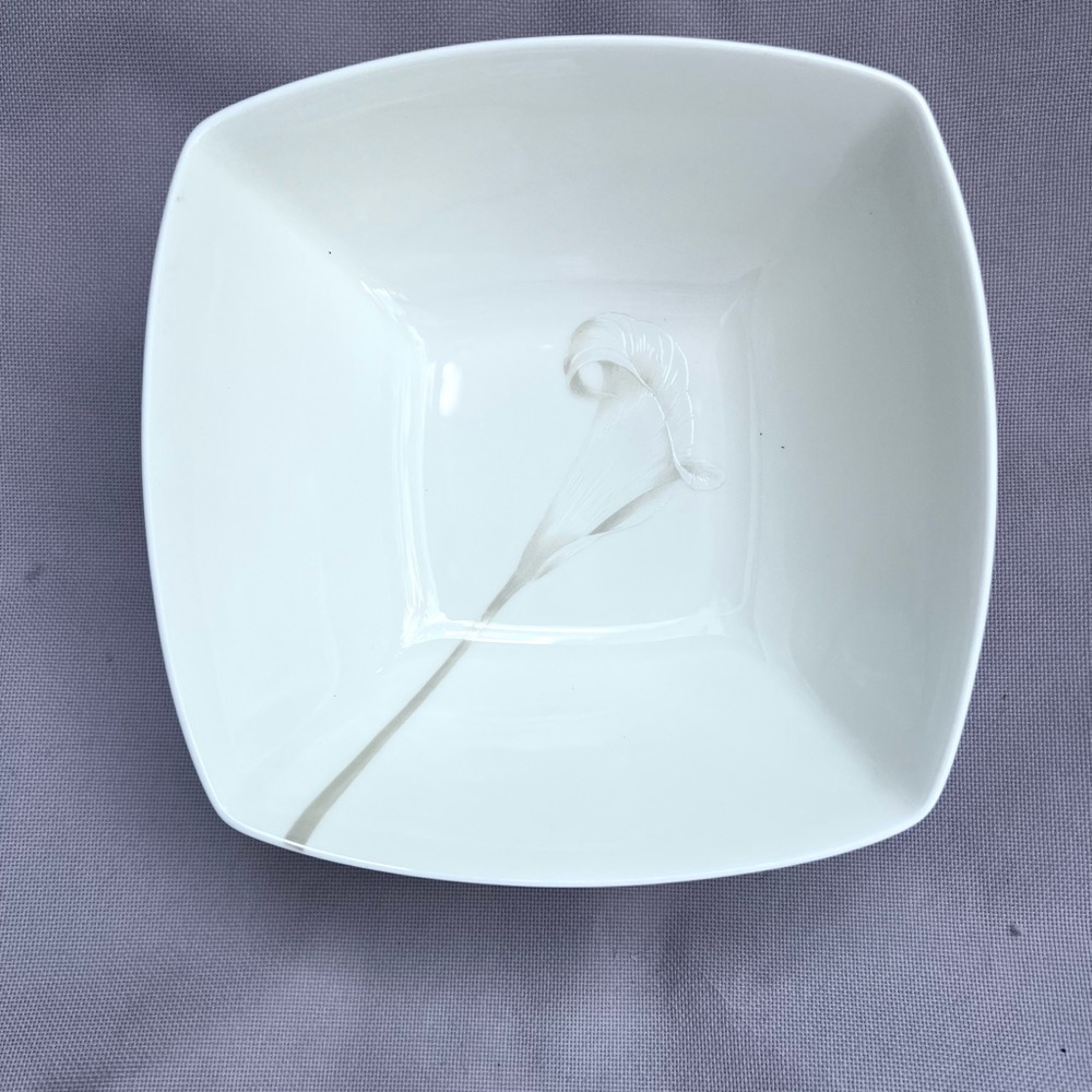 4 Mikasa Glory Days Cala Lily Square China Cereal Bowls